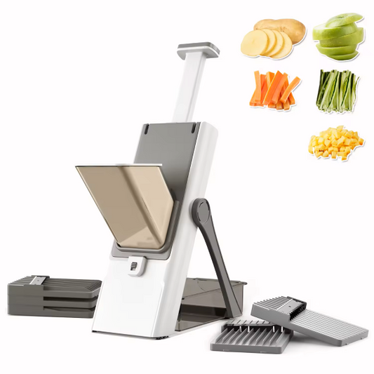 Vegetable Cutter with spring slicer Pump, 5 in 1 Spring Slicer and Multifunctional Vegetable Chopper